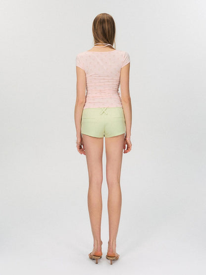 The NeverMore Eco Viscose Stretch Vintage Slim Short Sleeve Ladies Crop Tee Basic Crop Tops