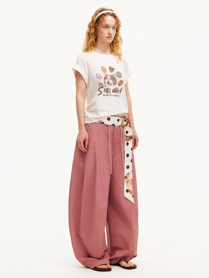 OuttheBlue Heart Lettering Cropped Loose Print Women&