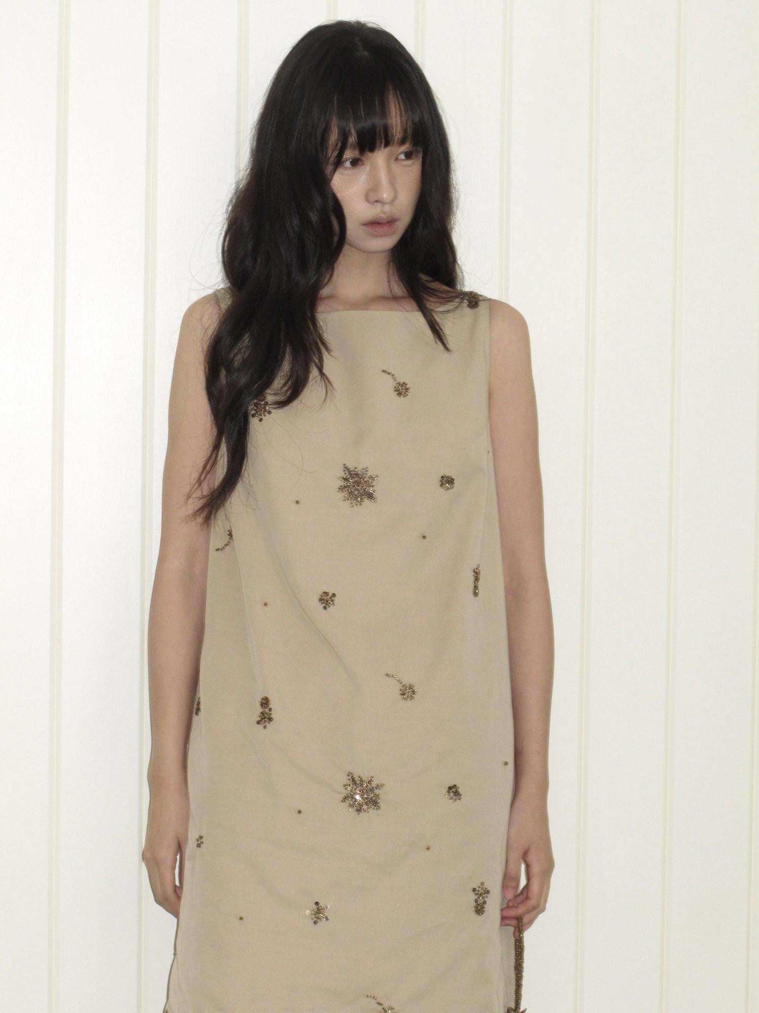 Dorydory Beaded Sleeveless Vest A Line Layered Women&