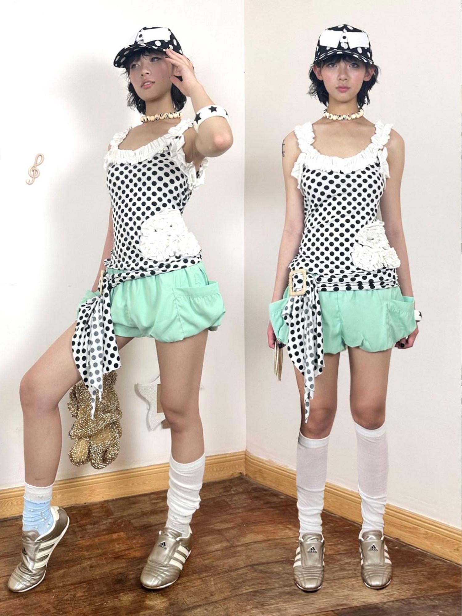 nit alcove High Waist Pockets Elastic Loose Straight Workwear Stretch Mid-Length Shorts