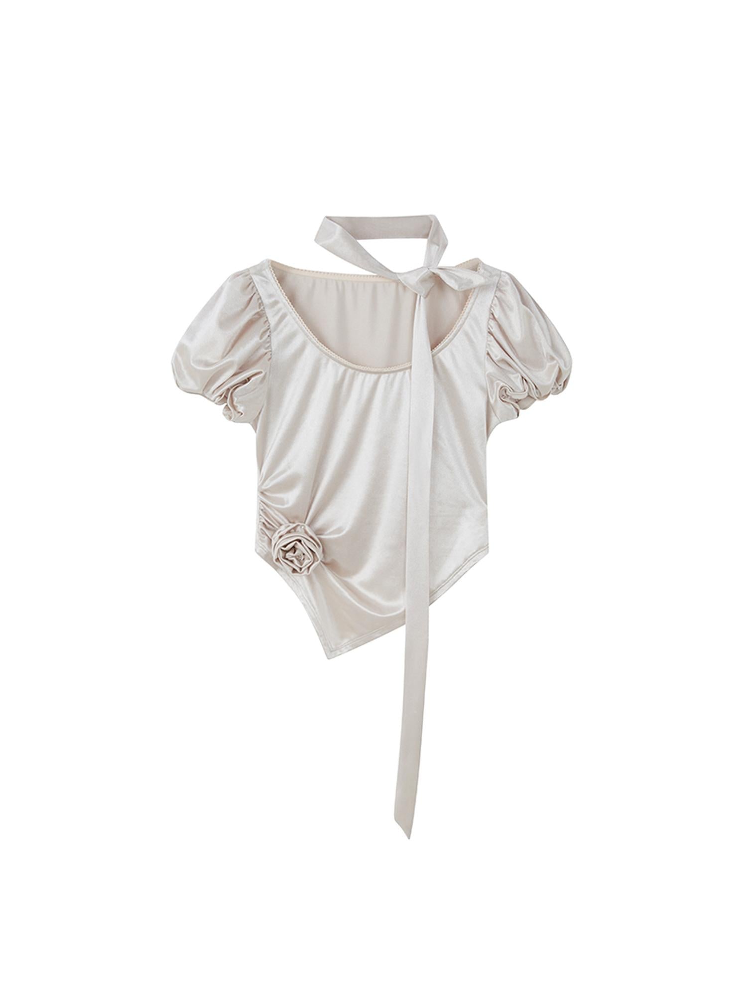DIDDI MODA Silky Bloom Sleeve Top