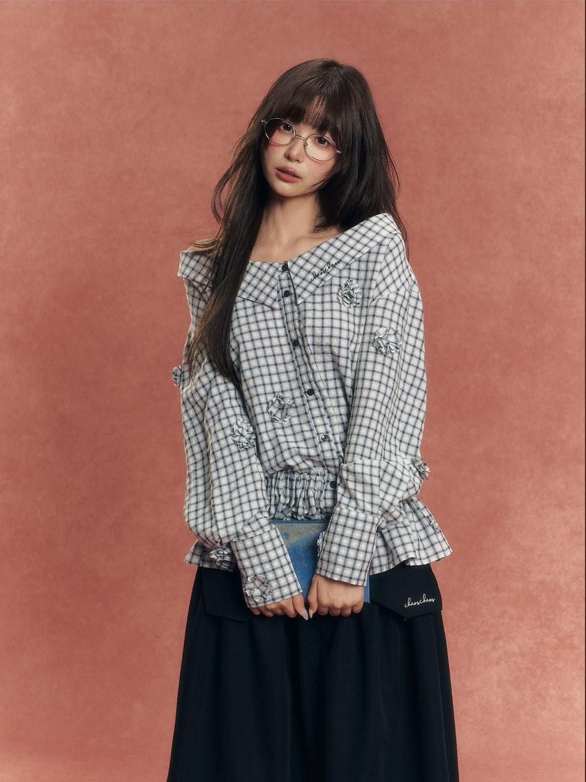 chaoschaos 3d Floral Off Shoulder Slimming Waist Cotton Women&