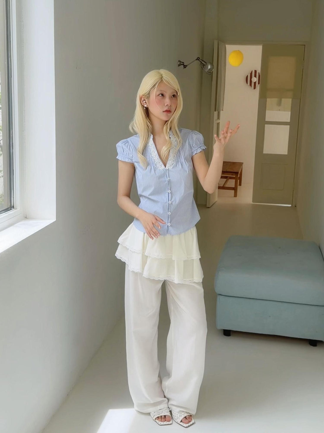 chaoschaos Casual Layered Look Ruffle Women&