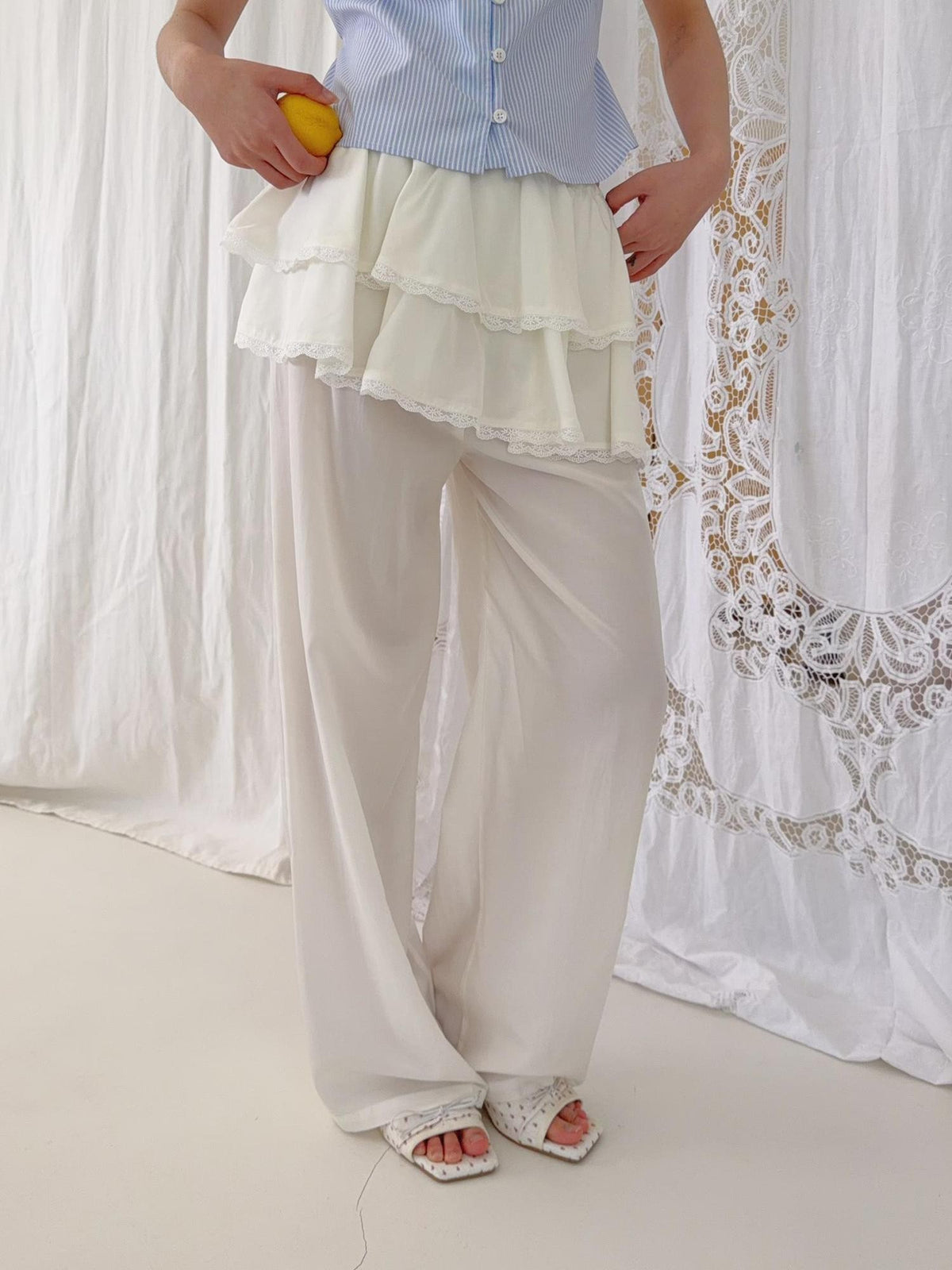 chaoschaos Casual Layered Look Ruffle Women&