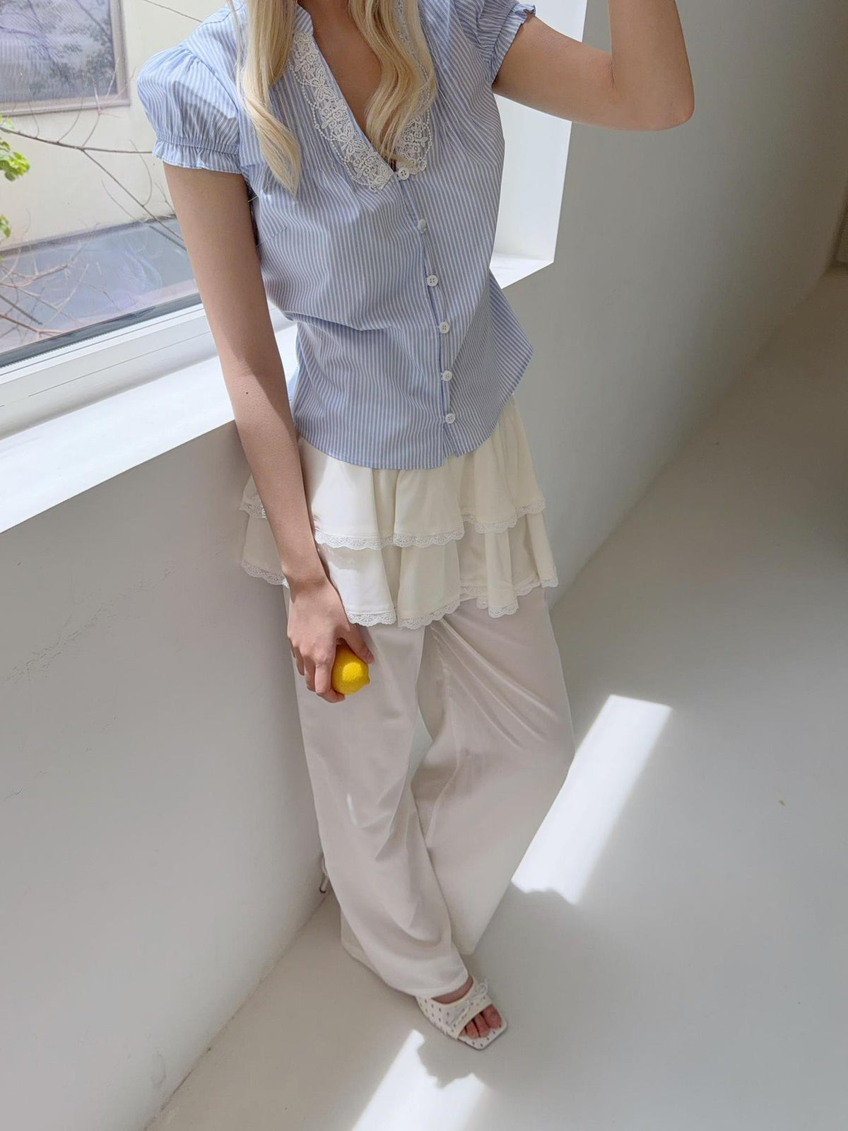 chaoschaos Casual Layered Look Ruffle Women&