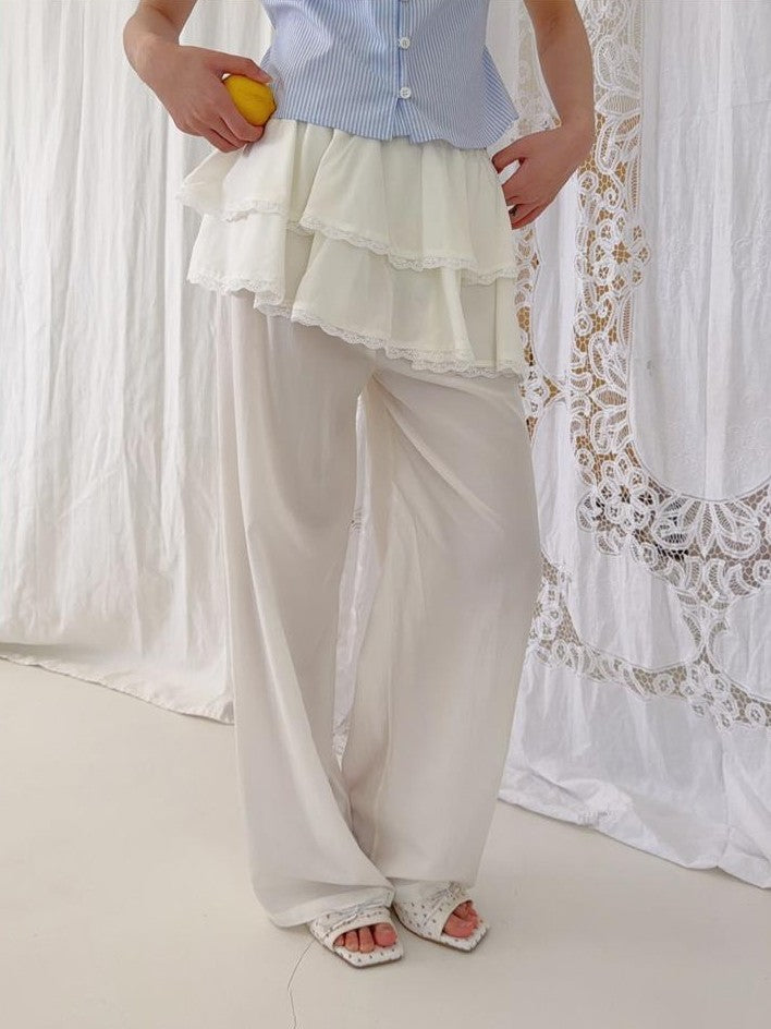 chaoschaos Casual Layered Look Ruffle Women&