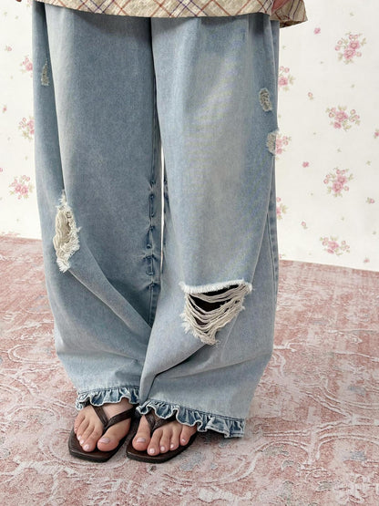 chaoschaos Distressed Washed Women&