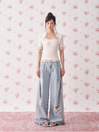chaoschaos Distressed Washed Women&