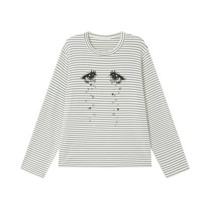 chaoschaos_Eye_Print_Rhinestone_Striped_Loose_Fit_Women&