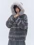 chaoschaos_Fair_Isle_Jacquard_Detachable_Fur_Trim_Hooded_Loose_Women&