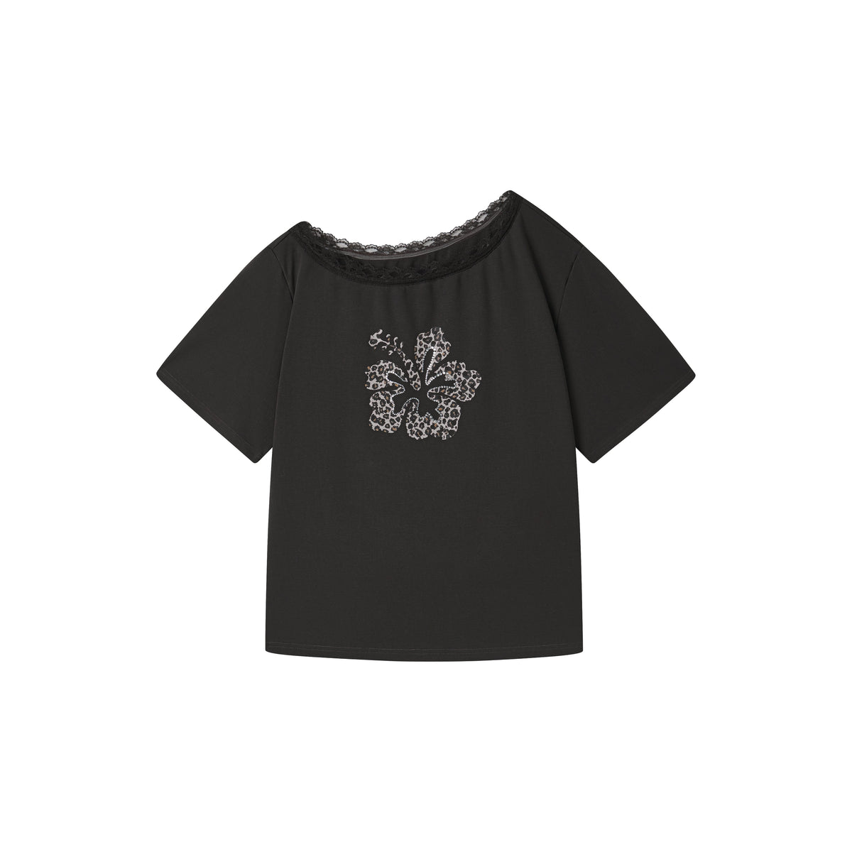 chaoschaos_Leopard_Floral_Rhinestone_Lace_Short_Sleeve_Women&