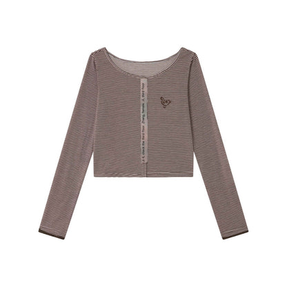 chaoschaos_Striped_Lace_Trim_Two_Piece_Slim_Fit_Women&
