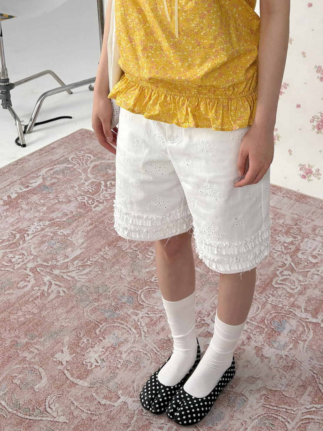 chaoschaos Vintage Embroidered Scalloped Lace Women&