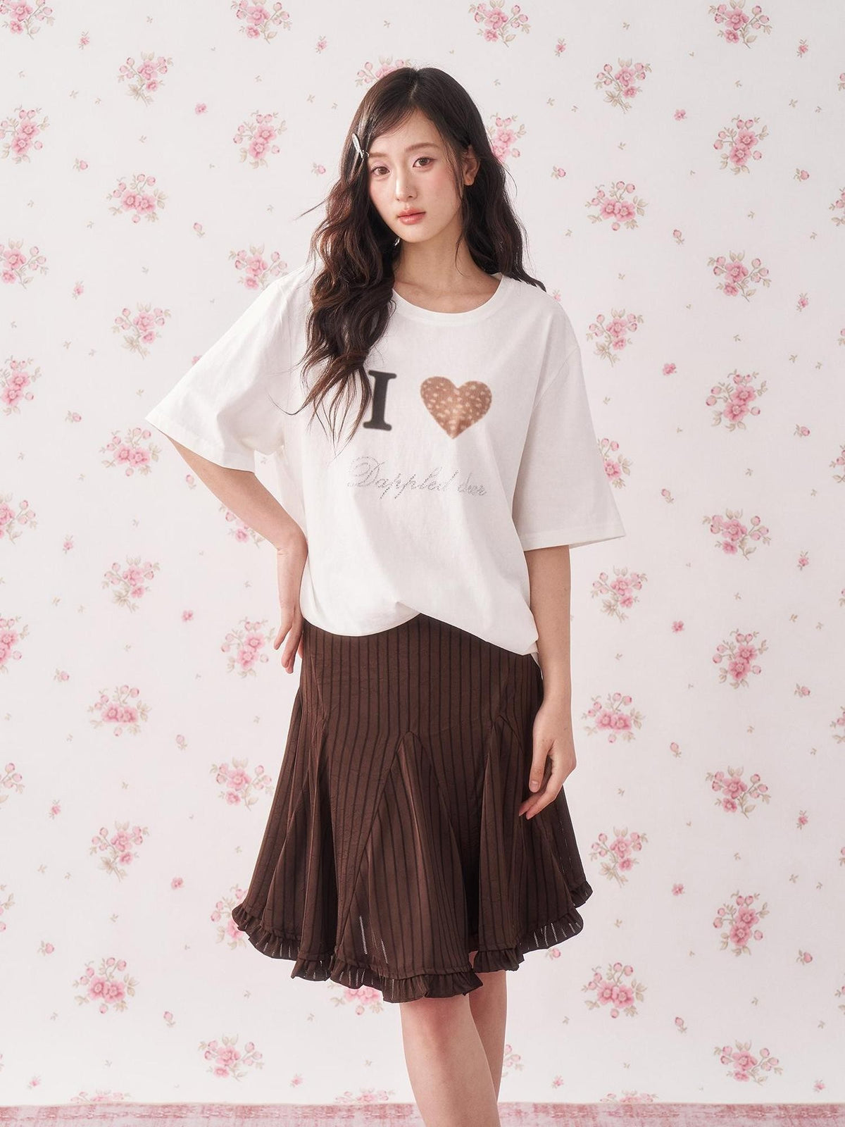 chaoschaos Vintage Pleated Asymmetric Hem Layered Women&