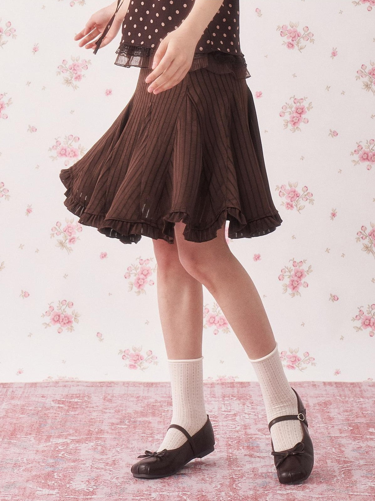 chaoschaos Vintage Pleated Asymmetric Hem Layered Women&