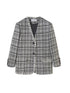 DIDDI MODA Handwoven Checkered Vest Asymmetrical Pleated Skirt Set