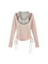 DIDDI MODA Balletcore Knit Layered Mock Neck Top