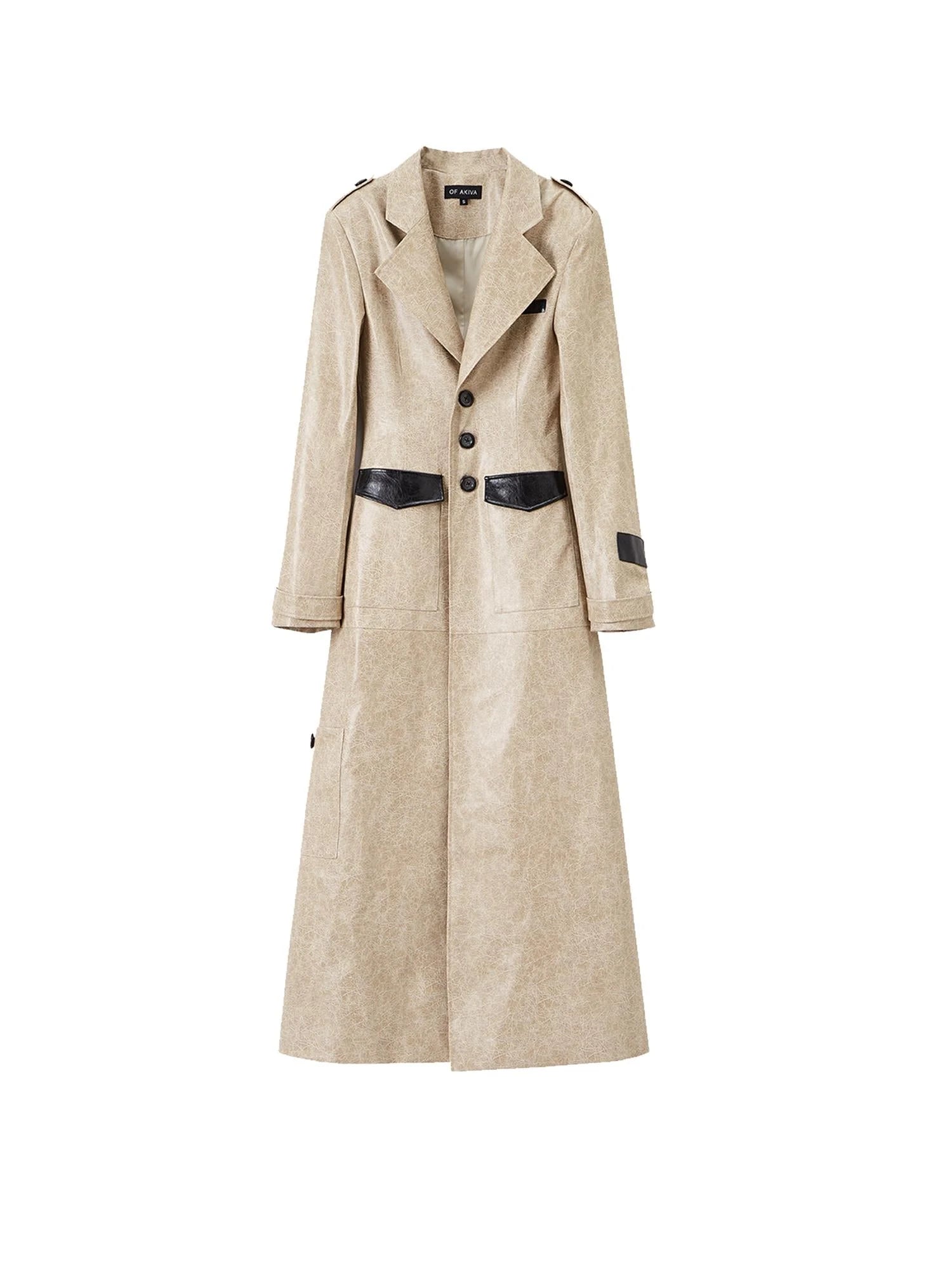 Long Faux Leather Jacket For Women Coats