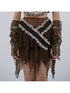 WSW WUSHENWU Textured Sensual Slit Dress