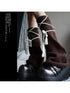 WSW WUSHENWU Brown Belt Leg Warmers Y2K Knit Sexy Fashion Unisex Subculture