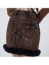 WSW WUSHENWU Scarlet Faux Leather Patchwork Mini Skirt