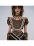 WSW WUSHENWU Gentle Earth Bear Embroidered Top