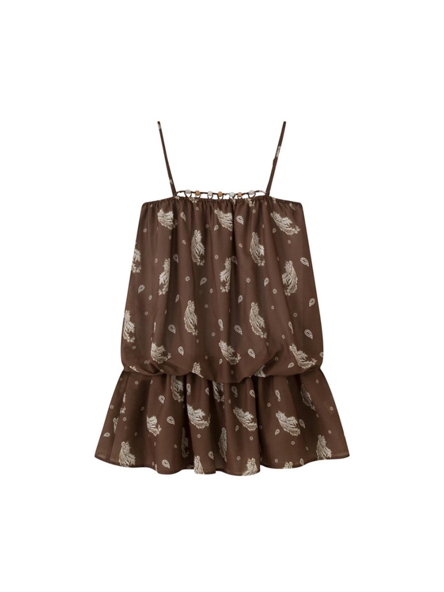 DIDDI MODA Elegant Beaded Paisley Sundress