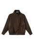 DIDDI MODA Oversized Retro Pu Leather Jacket With Quilted Detailing