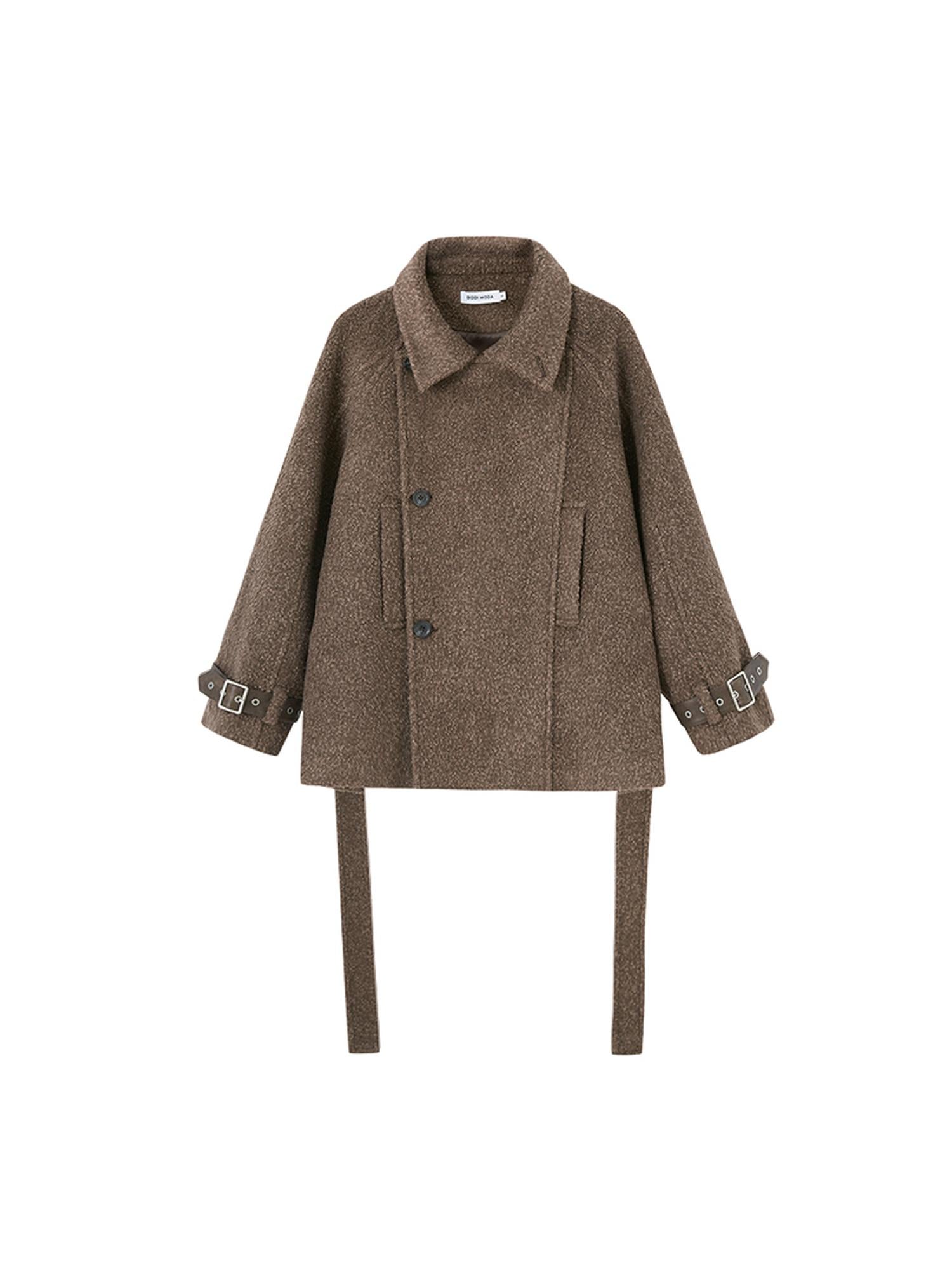 DIDDI MODA Oversized Retro Pu Leather Jacket With Quilted Detailing