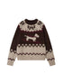 Fair Isle Ski Dog Colorblock Knit Sweater