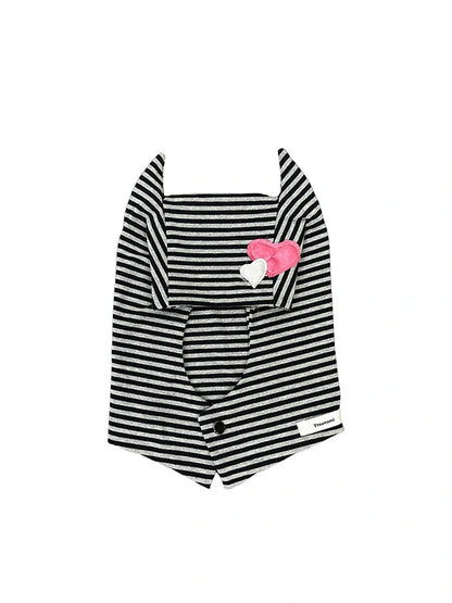 Sweet Punk Striped Knit Beanie With Metal Snaps For Fall Winter Hats