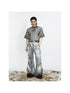 Peoplesense Vintage Wash Loose Fit Wide Leg Denim Jeans Elastic Cotton Casual Pants