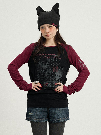 Achihara Cosmic Colorblock Long Sleeve Tee Shakespearean Romance Inspired