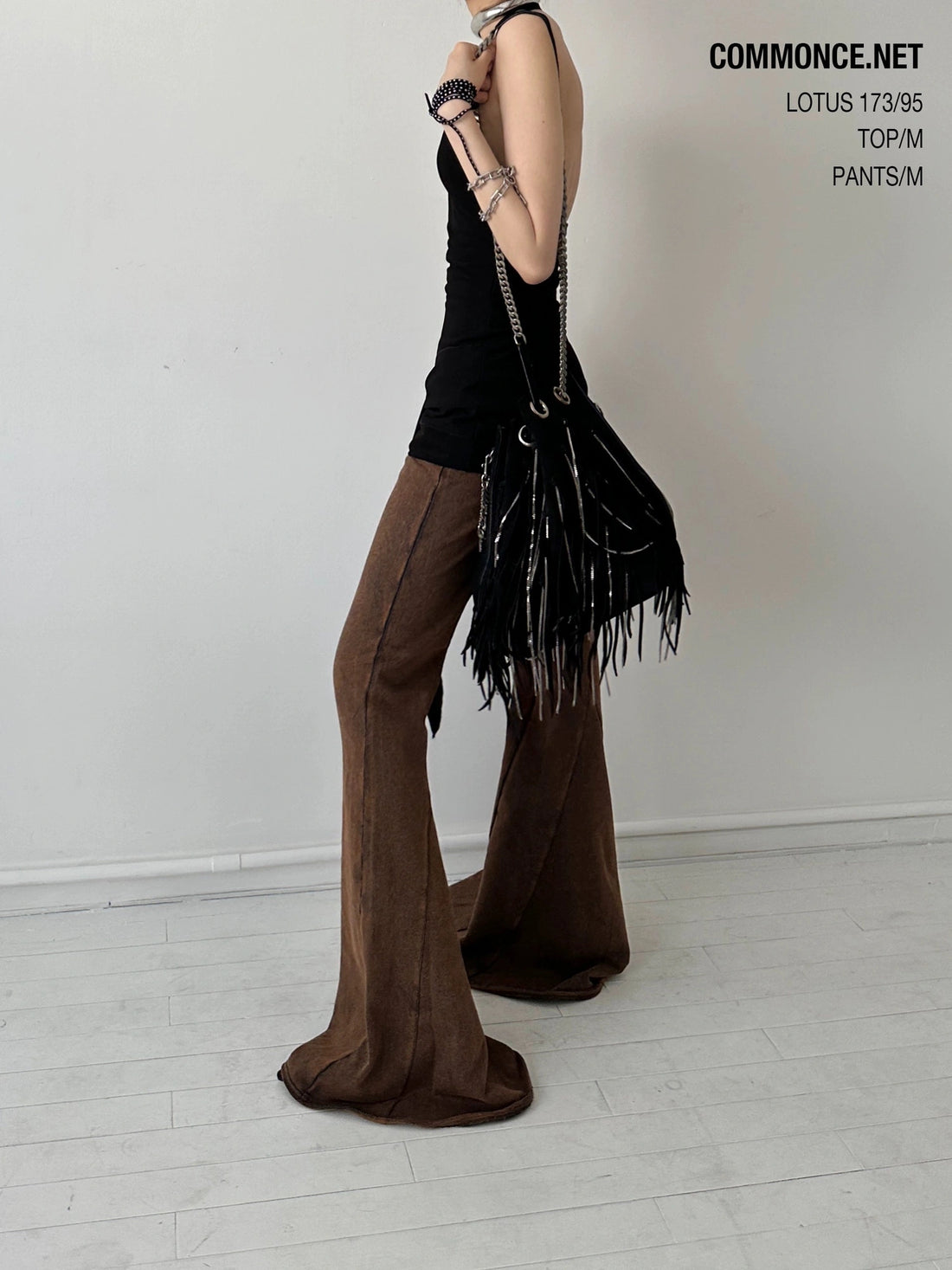 Distressed Raw Hem Flared Sweatpants