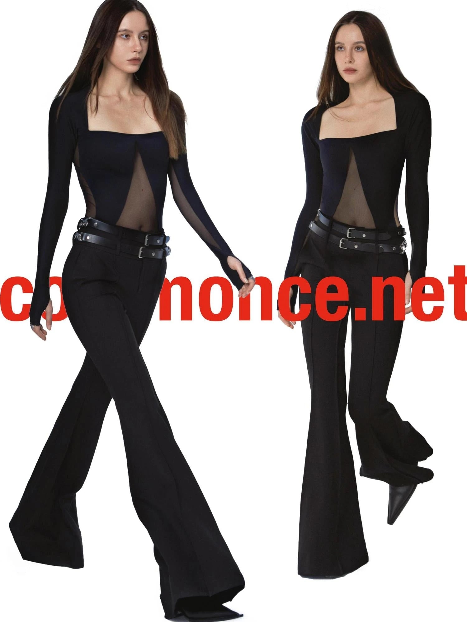 Chain Trimmed Leather Belt