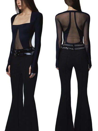 Chain Trimmed Leather Belt