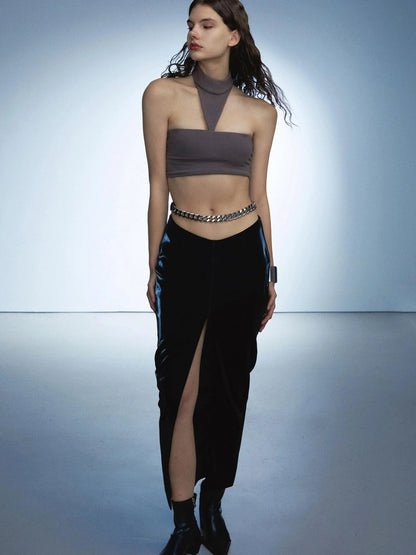 Chain Trimmed Leather Belt