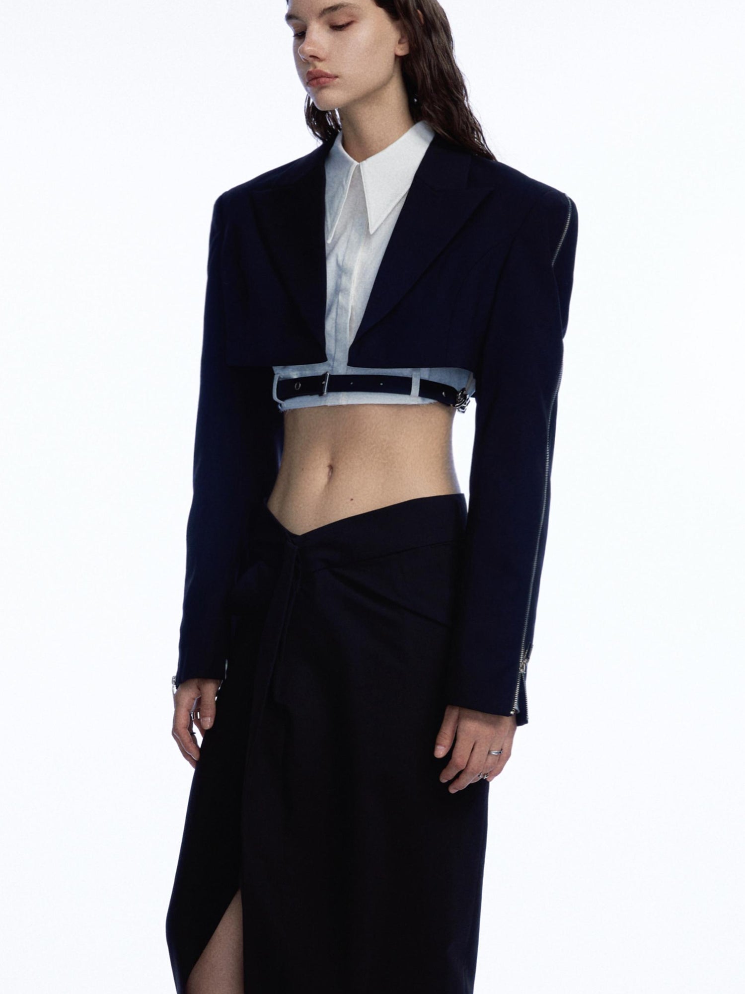 commonce.net Chain Trimmed Leather Belt