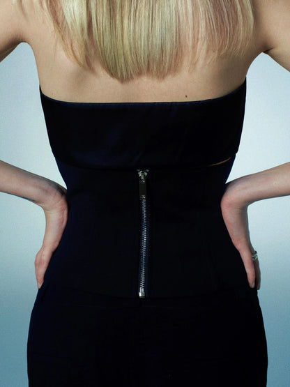 Cropped Jacket Corset Two Piece Set