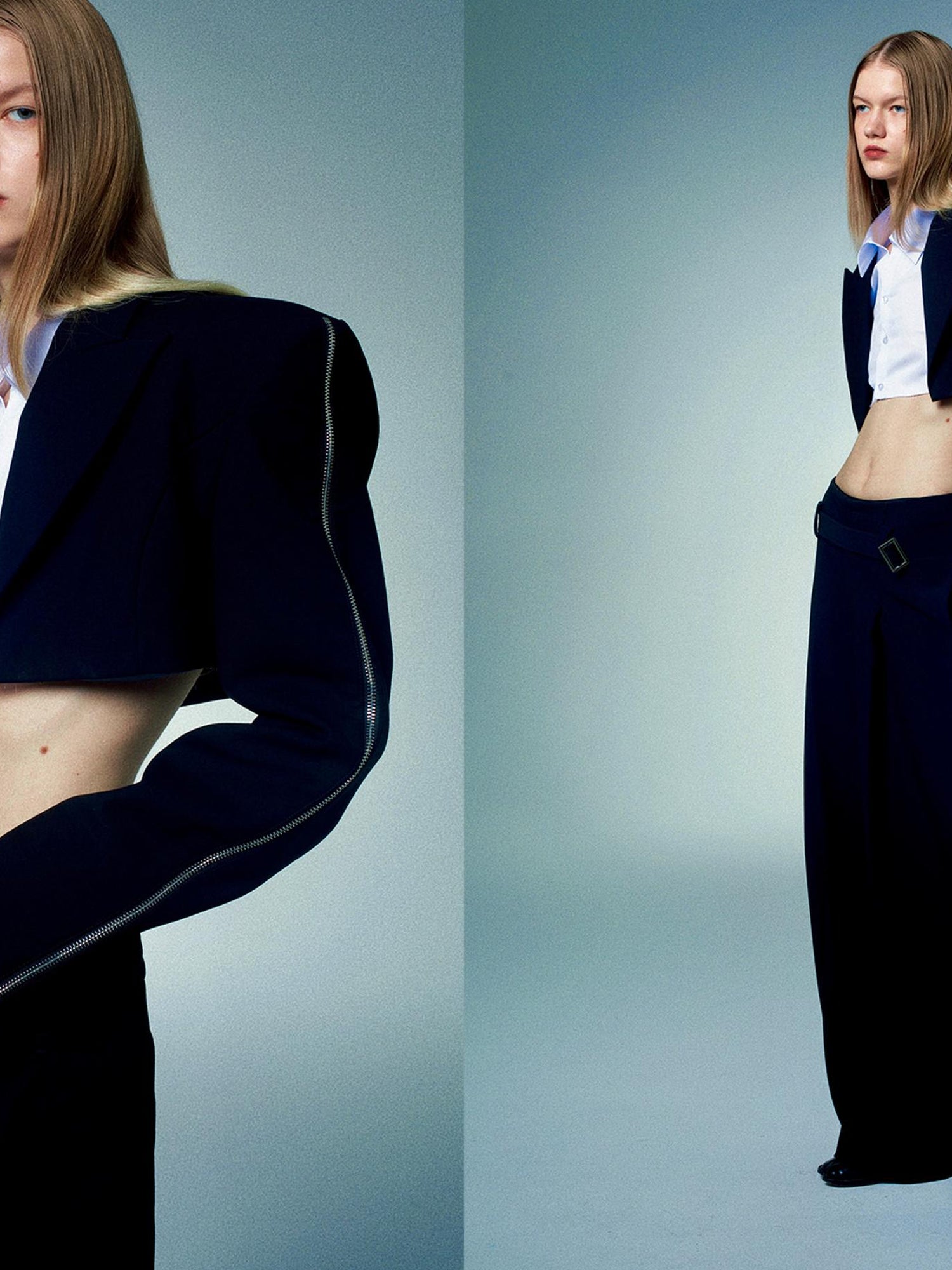 commonce.net Cropped Jacket Corset Two Piece Set