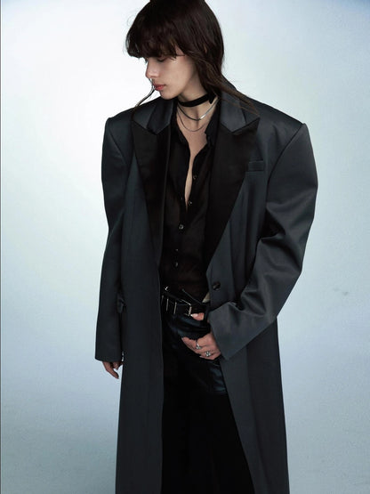 Detachable Quilted Oversized Long Blazer