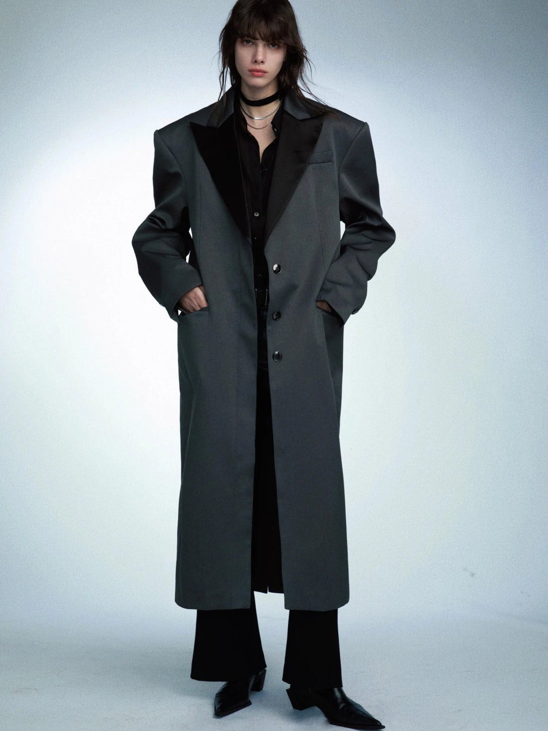 Detachable Quilted Oversized Long Blazer