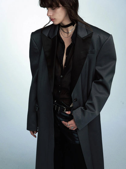 Detachable Quilted Oversized Long Blazer