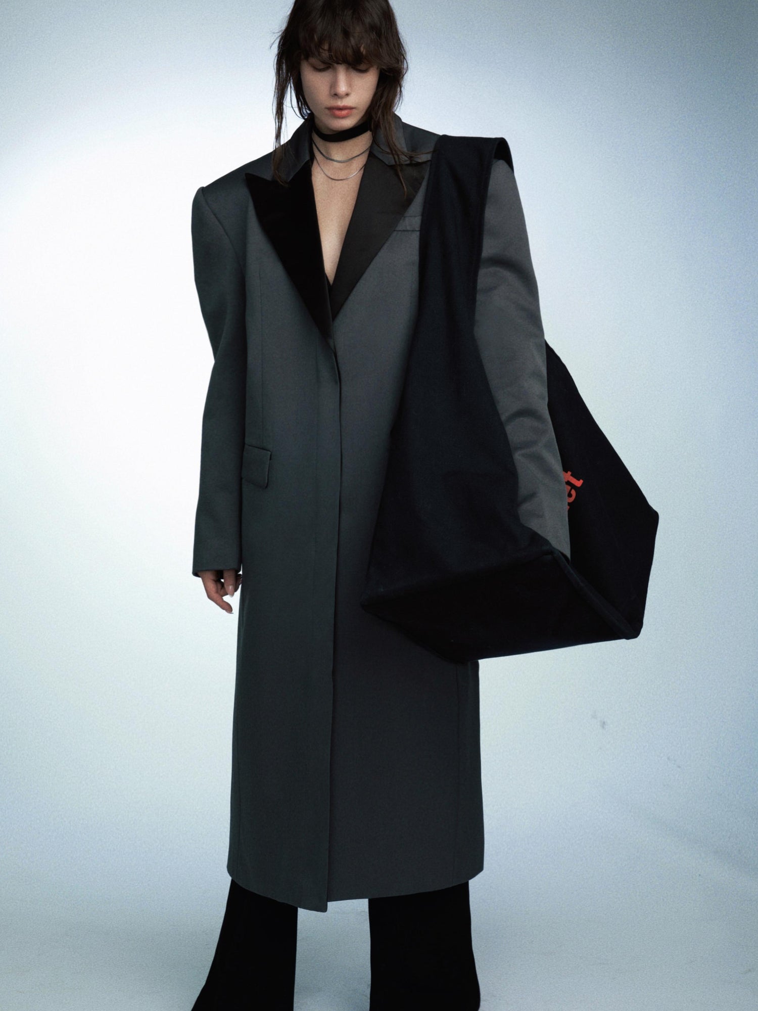 commonce.net Detachable Quilted Oversized Long Blazer