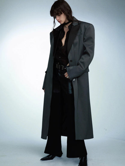 Detachable Quilted Oversized Long Blazer