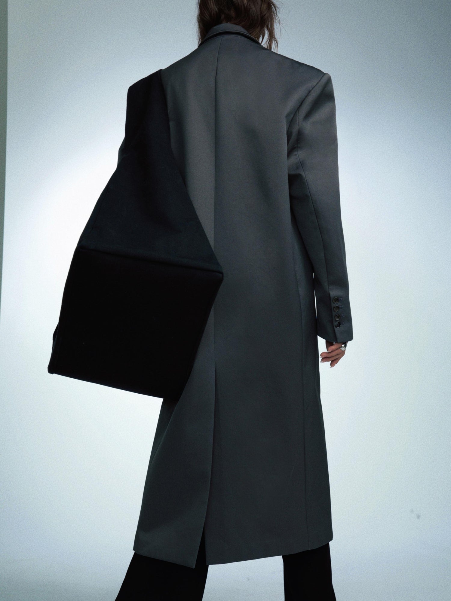 commonce.net Detachable Quilted Oversized Long Blazer