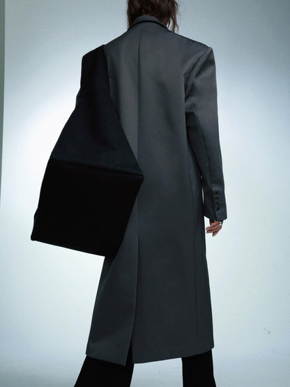 commonce.net Detachable Quilted Oversized Long Blazer