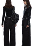 commonce.net Double Headed Zipped PU Leather Top With Adjustable Fit