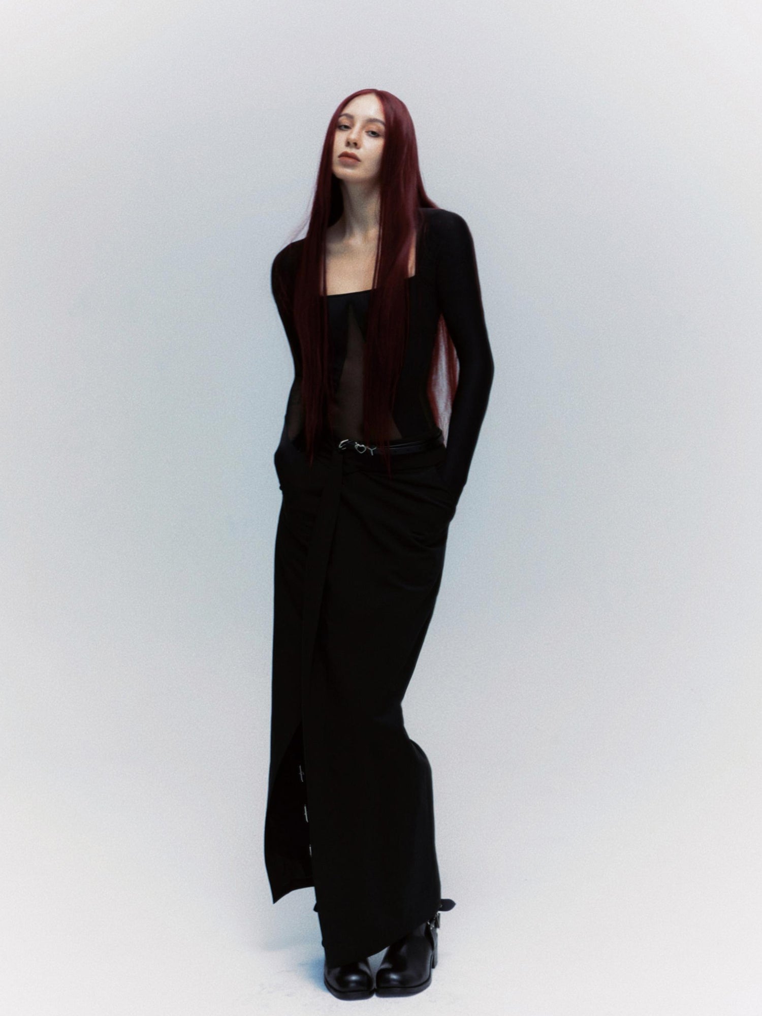 commonce.net Mesh Cutout Bodysuit Long Sleeve
