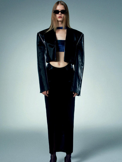 commonce.net Printed Choker Tube Top With Aurora Gradient